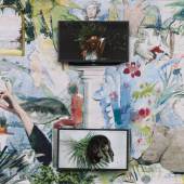 Swallow me, From Flanders to Italy (Ausschnitt), 2019, Teppich und zwei integrierte TV-Screens, Filmdatei, 200 x 460 cm © Courtesy: the artist