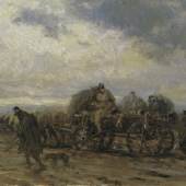  August von Pettenkofen, Der Verwundetentransport II, 1869 © Belvedere, Wien 29,4 x 44,7 cm, Öl auf Holz
