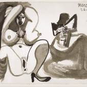  Pablo Picasso, Nu et homme assis, 1972 Sammlung Klewan Pinsel und Tusche auf Papier 28,5 × 41,3 cm