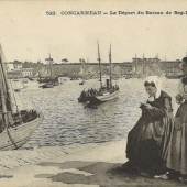 Concarneau – Abfahrt der Boote, um 1900 © Privatbesitz Postkarte