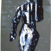 Lüpertz, Clituno, 1990, Holzschnitt blau