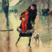 © copyright Galerie Luzán Lesser Ury Birnbaum/Posen 1861 - 1931 Berlin Mutter mit Kind auf einer Strassenkreuzung um 1915/20