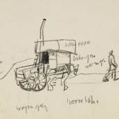 Lyonel Feininger Horse Carriage (Anschnitt) Kohlezeichnung, um 1911 11,6 x 19,6 cm /4.5 x 7.7 inches  Startpreis: € 100