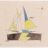 Lyonel Feininger 1871 New York - 1956 New York - "Kleiner Zweimastsegler" - Aquarell über Tuschfeder/Papier. 16,5 x 19 cm. Aufrufpreis:	30.000 EUR Schätzpreis:	45.000 EUR