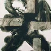 Andrew Molles, Kreuze (1966), KREUZ (GRÜN-SCHWARZ)  1966  Öl/Leinwand, 100 x 71 cm, WVZ 5310
