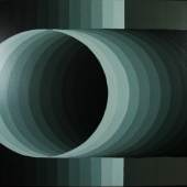 Andrew Molles, Isometrische Bilder/OP-Art, OHNE TITEL  1966  Öl/Leinwand, 90 x 115 cm, WVZ 5629