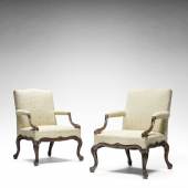 Los 169* AN IMPORTANT PAIR OF GEORGE III CARVED MAHOGANY OPEN ARMCHAIRS ATTRIBUTED TO WILLIAM AND JOHN GORDON £200,000 - 300,000 €280,000 - 420,000