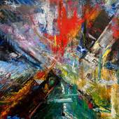Artwork / Photo credit:  Francisc Chiuariu: Morning Glory (Times Square, the Vortex Series) / Oil on canvas, 155 x 206 cm, 2017-2018  Courtesy of HENRI MAILLARDET, Switzerland / ART INTERNATIONAL ZURICH 2020, www.art-zurich.com