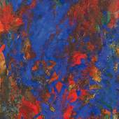 Gottfried Mairwöger  Komposition mit Rot und Blau  Öl/Leinwand, 110 x 75,2 cm rückseitig Nachlassstempel 