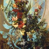  Hans Makart, Dekoratives Blumenbouquet, 1884 Öl auf Leinwand 205 x 118 cm © Belvedere, Wien