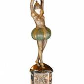 „Bayadère“ von D.H. Chiparus, Frankreich um 1925 Skulptur Bronze und Elfenbein auf Marmorsockel Uwe Marbs Art Deco 1925