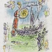 Marc Chagall Athene führt das Schiff Telemachs Farblithografie, 1974 54 x 38,5 cm (21.2 x 15.1 in) Startpreis: € 1.250 Erst einmal auf dem internationalen Auktionsmarkt. Ergebnis: € 10.000 (Quelle: www.artnet.de)