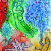 Marc Chagall Le jardin d'Eden 1980 | Tempera auf Holzfaser | 41 x 32cm  Taxe: 294.400€