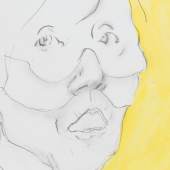 Maria Lassnig: Kunstpleite 1997, Bleistift und Acryl auf Papier, 41,8 x 29,5 cm © Bildrecht Wien, 2019