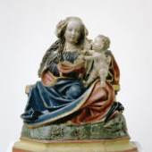 Maria mit dem Kind, auf der Rasenbank
Oberrhein, um 1470/80 Augustinermuseum Freiburg
Inv.-Nr. S 25/1 © Städtische Museen Freiburg, Augustinermuseum