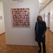 Marianne Bähr in ihrer Ausstellung im Living Studio der Stadtgalerie Klagenfurt