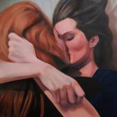 Marija Šević, Kiss, 2017, oil on canvas, 160 x 160 cm