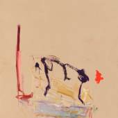 Martha Jungwirth, Der Affe, 2021. Oil on paper on canvas. 248 x 215,5 cm
