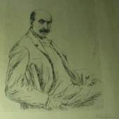 Liebermann, Max (1847-1935), Kaltnadelradierung: Selbstbildnis, um 1920, signiert u. r.
