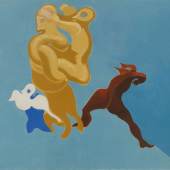 Max Ernst, Malédiction à vous les mamans, 1928, huile sur toile, 130,5 x 162,5 cm, Collection Nahmad, Photo : Collection Nahmad © Adagp, Paris, 2023