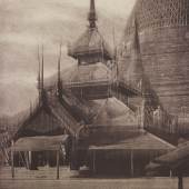 Exhibitor: Hans P. Kraus, Jr. Fine Photographs  Captain Linnaeus Tripe (1822-1902) South Tazoung of the Shwe Dagon Pagoda. Rangoon, Burma Lightly coated salt print from a waxed paper negative, 34.3 x 27.1 cm 1855