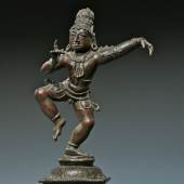 Exhibitor: Marcel Nies Oriental Art   Krishna Bronze, cast in the lost wax method Height 47 cm India, Tamil Nadu, Chola, 12th century  Art Loss Register Certificate, Reference: S00064467.  Provenance: Christie’s London, 11 December 1973, lot 164; Vasundara Gallery, Switzerland, December 1975; The Marshall Family Collection, UK, 1975-2012; Mrs Amanda Mac Manus and her brother Mr Alex Marshall inherited the bronze from their father 