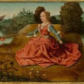 A164 / 3046 MEISTER VON FRANKFURT (tätig in Antwerpen, ca. 1460) Allegorie der Liebe. Öl auf Holz. 24,8x128,3 cm.  CHF 250 000 / 350 000