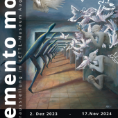 Plakat von der Ausstellung "memento mori" im Lettl-Museum