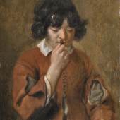 Michaelina Wautier (1614 - 1689) Knabe mit Tabak Öl auf Holz | 24,7 x 18,7cm  Ergebnis: 116.100 Euro