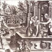 Mignon, Jean (nach Lucca Penni:) Die Verwandlung des Aktaion 16. Jahrhundert Radierung, 31,7 x 43, 6 cm museum kunst palast
