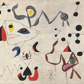 Joan Miró (1893-1983), Femmes et oiseaux dans la nuit (Frauen und Vögel in der Nacht), 12. Februar 1945, Öl auf Leinwand, 114,5 x 146,5 cm, Kunstsammlung Nordrhein-Westfalen, Düsseldorf, Foto: Walter Klein, © Successió Miró / VG Bild-Kunst 2015