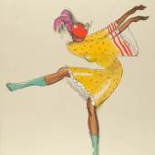 Paul Colin, Josephine Baker tanzt, 1927, Tafel aus dem Mappenwerk Le Tumulte noir, kolorierte Lithografie, 47 x 33 cm, © VG Bild-Kunst, Bonn 2017