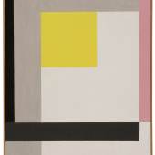 Walter Dexel Komposition mit kleinem gelben  Quadrat 1967 Öl auf Leinwand 72,5 x 52 cm