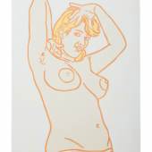 Otto Muehl, Violaine 1986 Öl auf Leinwand 190 × 140 cm (74,8 × 55,1 in)