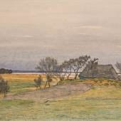 Paul Müller-Kaempff, Sommer am Dornenhaus (Ausschnitt), o. J. (nach 1906), Farbstifte, 25,5 x 50 cm, Romantikhotel Namenlos & Fischerwiege Ahrenshoop (c) kunstmuseum-ahrenshoop.de