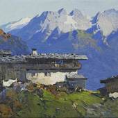MULLEY, Oskar 1891 – 1949 Hof im Gebirge   	  Öl auf Leinwand 43,2 x 58,2 cm Signiert links unten: MULLEY Auktion 25. November 2013 € 15.000 – 25.000