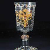 Musealer Pokal mit Kreuzigung Glashütte Im Äule, Schwarzwald, datiert 1728  Schätzpreis:	4.000 - 5.000 EUR