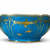 An Important and Rare Vincennes Bleu Cèlèste-Ground Punch Bowl Circa 1750-53 Estimate $100/150,000