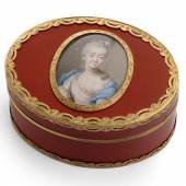 Gold-, Lack- und Schildpatt-Tabatière  mit Miniatur Paris, 1764/65, Jean-Guillaume Véalle