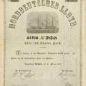 Gründeraktie des Norddeutschen Lloyd aus dem Jahr 1857 - eine maritime Rarität!