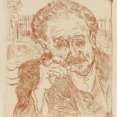 Vincent van Gogh (1853–1890) L’Homme à la Pipe, 1890 Radierung , gedruckt in Rot, 333 x 235 mm Graphische Sammlung, Städel Museum Frankfurt am Main Foto: Städel Museum - ARTOTHEK