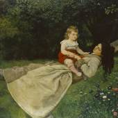 Hans Thoma (1839-1924) Frau mit Kind in der Hängematte, 1876 Öl/ Leinwand/ Holz Städel Museum, Frankfurt am Main Foto: Städel Museum – ARTOTHEK 109 x 147,5 cm