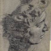Tintoretto (1518–1594), Studie nach dem Kopf von Michelangelos ´Giuliano de’Medici´, um 1545/60 (?)
