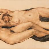 2138 Karl Sterrer*  (Wien 1885 - 1972 Wien)  „Zwei liegende Akte“ 1917 Mischtechnik auf Papier auf Leinwand; gerahmt 73,5 x 146 cm Schätzpreis: € 12.000 - 24.000