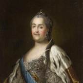 Deutsch, 19. Jh. Katharina II. von Russland. Öl/Lwd., doubliert. 90 x 70 cm. Aufrufpreis:	800 EUR