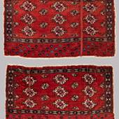 One Pair of Early Salor Chuvals 130 x 77 cm and 128 x 74 cm (4' 3" x 2' 6" and 4' 2" x 2' 5") Turkmenistan, ca. 1800 or earlier