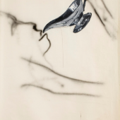 Fettquelle, 210 x 115 cm, 1977, Mischtechnik Papier, Privatbesitz, Dieter Krieg, © Galerie Klaus Gerrit Friese, Stiftung Dieter Krieg