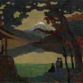 Daxer & Marschall, Landscape with Mount Fuji (detail) Emil Orlik