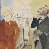 Otto Dix Börsenspekulanten. 1923 Aquarell, Tuschfeder, Bleistift und Kreide 59 x 50,8 cm (23.2 x 20 in) Schätzpreis: € 100.000-150.000