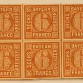 Briefmarke Bayern Franco - 6 Kreuzer 